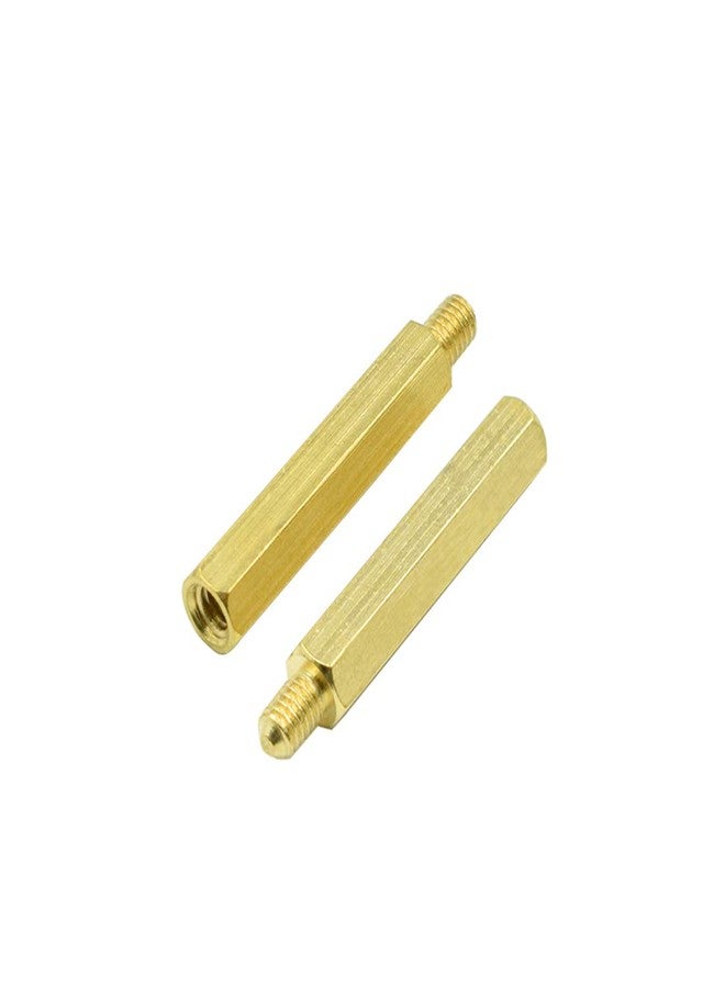 Hxchen M4 x 30mm + 6mm Male Female Thread Brass Hex Standoff Spacer Screws PCB Pillar - (20 Pcs) - Image 3